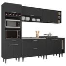 Armário de Cozinha CP07 Com Pia 100cm Pérola Z34 Preto - Mpozenato