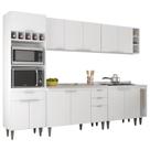 Armário de Cozinha CP07 Com Pia 120cm Pérola Z34 Branco - Mpozenato