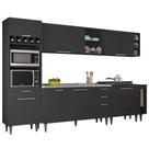 Armário de Cozinha CP07 Com Pia 150cm Pérola Z34 Preto - Mpozenato