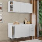 Armário de Cozinha CP12 e Tampo 118cm Pérola M24 Branco - Mpozenato
