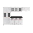 Armário de Cozinha de Aço Completa com Balcão Regina Multimóveis Glass CR6141 Branco Armário de Cozinha de Aço Completa com Balcão Regina Multimóveis Glass CR6141 Branco