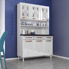 Armário De Cozinha De Aço Kit Triplo 120cm Branco