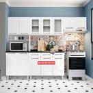 Armário De Cozinha De Aço Telasul Topázio C/ Vidro 3 Peças Branco Branco