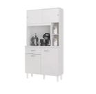 Armário de Cozinha Duda 90cm 4 Portas 1 Gaveta Poquema Cor Branco