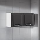 Armário de Cozinha em Aço 2 Portas para Geladeira 80cm New Premium Itatiaia Cinza/Grafite/Branco