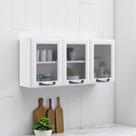 Armário de Cozinha em Aço 3 Portas 120cm com Vidro New Premium Itatiaia Branco