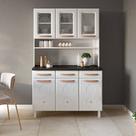 Armário de Cozinha em Aço Triplo 6 Portas 3 Gavetas Mirage New Branco Armário de Cozinha em Aço Triplo 6 Portas 3 Gavetas Mirage New Branco