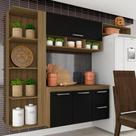 Armário De Cozinha Galicia 4 Pçs 3 Portas Boreal/preto - Móveis Arapongas