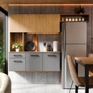 Armário De Cozinha Joana Completo 6 Portas 1 Gaveta Com Balcão Compacto Multiuso Para Cozinha Planejada Moderna