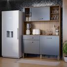 Armário De Cozinha Moderna Verona 1200 Compacto E Funcional Damasco Grafite