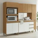 Armário de Cozinha Modulada Compacta 4 peças 2,40m Essenza Móvel na Caixa
