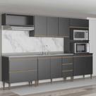 Armário de Cozinha Modulada Compacta 5 peças 2,80m Essenza Móvel na Caixa