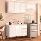 Armário de Cozinha Modulada Completa 3 Peças 310cm Com Tampo 100% MDF Amara Politorno Móveis
