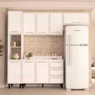 Armário de Cozinha Modulada Completa 4 Peças 240cm Com Tampo 100% MDF Amara Politorno Móveis