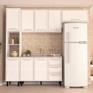 Armário de Cozinha Modulada Completa 4 Peças 240cm Sem Tampo 100% MDF Amara Politorno Móveis