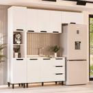 Armário de Cozinha Modulada Completa 4 Peças 240cm Sem Tampo 250054 Meena Politorno Móveis Armário de Cozinha Modulada Completa 4 Peças 240cm Sem Tampo 250054 Meena Politorno Móveis