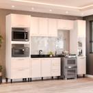 Armário de Cozinha Modulada Completa 5 Peças 310cm Sem tampo 100% MDF Amara Politorno Móveis