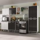 Armário De Cozinha Modulada Completa Compacta 294cm Com Balcão De Pia Multimóveis Mp2280 Branco/preto Armário De Cozinha Modulada Completa Compacta 294cm Com Balcão De Pia Multimóveis Mp2280 Branco/preto