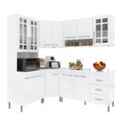 Armário de Cozinha Modulada Completa De Canto Fidelitá Viena 5 Peças 340cm 12 Portas 3 Gavetas Com Tampo Branco Armário de Cozinha Modulada Completa De Canto Fidelitá Viena 5 Peças 340cm 12 Portas 3 Gavetas Com Tampo Branco