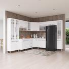 Armário de Cozinha Modulada Completa de Canto Fidelitá Viena 9 Peças 515cm 20 Portas 3 Gavetas Com Tampo Branco Armário de Cozinha Modulada Completa de Canto Fidelitá Viena 9 Peças 515cm 20 Portas 3 Gavetas Com Tampo Branco