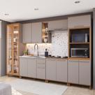 Armário de Cozinha Modulada Completa Fidelitá Berlim 6 Peças 340cm 13 Portas 3 Gavetas Sem Tampo Camurça/Freijó Armário de Cozinha Modulada Completa Fidelitá Berlim 6 Peças 340cm 13 Portas 3 Gavetas Sem Tampo Camurça/Freijó