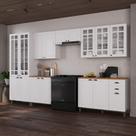 Armário de Cozinha Modulada Completa Fidelitá Nara 100% MDF 6 Peças 360cm 16 Portas 2 Gavetas Com Tampo Branco Armário de Cozinha Modulada Completa Fidelitá Nara 100% MDF 6 Peças 360cm 16 Portas 2 Gavetas Com Tampo Branco