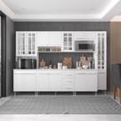 Armário de Cozinha Modulada Completa Fidelitá Viena 6 Peças 295cm 15 Portas 3 Gavetas Com Tampo Branco Armário de Cozinha Modulada Completa Fidelitá Viena 6 Peças 295cm 15 Portas 3 Gavetas Com Tampo Branco