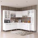 Armário de Cozinha Modulada Completa Fidelitá Viena 8 Peças 445cm 18 Portas 3 Gavetas Com Tampo Branco
