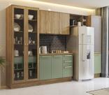 Armário de Cozinha Modulada Completa Reta 6 peças 3,30m 235 Botanic Kappesberg