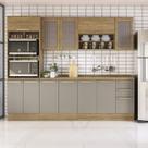 Armário de Cozinha Modulada Completa Reta 7 peças 2,70m 213 Botanic Kappesberg