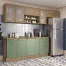 Armário de Cozinha Modulada Completa Reta 7 peças 2,80m 217 Botanic Kappesberg