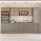 Armário de Cozinha Modulada Completa Reta 8 peças 3,20m 218 Botanic Kappesberg