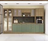 Armário de Cozinha Modulada Completa Reta 8 peças 3,50m 252 Botanic Kappesberg