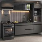 Armário de Cozinha Modulada Completa Suspensa 251,5cm Milano Multimóveis MP2405