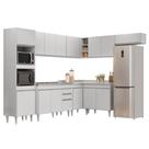 Armário de Cozinha Modulada de Canto 8 Peças CP03 Balcão com Pia Inox Branco - Lumil