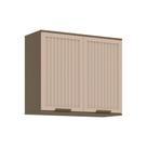 Armário de Cozinha Modulado Aéreo p/ Connect c/2 Portas Ripadas 80cm Duna/Cristal - Henn Armário de Cozinha Modulado Aéreo p/ Connect c/2 Portas Ripadas 80cm Duna/Cristal - Henn