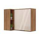 Armário de Cozinha Modulado Alpha 2505 Canto Reto c/ 2 Portas 94cm Freijo/Off White - Carraro