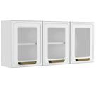 Armário de Cozinha Modulado Bella c/ 3 Portas c/ Vidro 120cm Branco - Bertolini