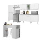 Armário De Cozinha Modulado Com Bancada Americana Xangai Multimóveis Mp2206 Branco Branco Armário De Cozinha Modulado Com Bancada Americana Xangai Multimóveis Mp2206 Branco Branco