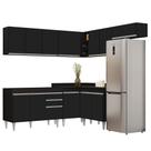 Armário de Cozinha Modulado de Canto 7 Peças CP19 Balcão sem Tampo Preto - Lumil