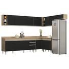 Armário de Cozinha Modulado de Canto 8 Peças Cp26 Balcão com Tampo Castanho/Preto - Lumil