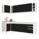 Armário de Cozinha Modulado de Canto Direito 5 Peças Cp43 Balcão sem Tampo Branco/Preto - Lumil Armário de Cozinha Modulado de Canto Direito 5 Peças Cp43 Balcão sem Tampo Branco/Preto - Lumil