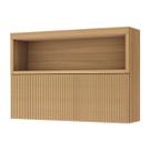 Armário de Cozinha Modulado Marquesa c/ Nicho e 1 Porta Basculante Ripada 120cm Nature - Nesher