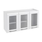 Armário de Cozinha Modulado Topázio 3 Portas c/ Vidro Branco - Telasul Armário de Cozinha Modulado Topázio 3 Portas c/ Vidro Branco - Telasul