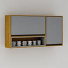 Armário De Cozinha Nala Aéreo Porta Condiment Mobilihouse Cinamomo/cinza Acetinado