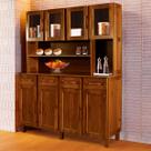 Armário de Cozinha Noruega Madeira Maciça 8 Portas 4 Gavetas com Vidro Ypê - Pnr Móveis