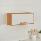 Armário de Cozinha para Geladeira 1 Porta Horizontal Basculante 80cm Nápoles Itatiaia Branco/Cinamomo/Off White