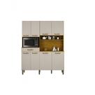 Armário De Cozinha Pratic 7 Portas E 1 Gaveta - Chf Móveis Cinamomo-off White Armário De Cozinha Pratic 7 Portas E 1 Gaveta - Chf Móveis Cinamomo-off White
