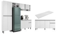 Armário de Cozinha Vanessa com Balcão Tati 150m com Tampo MDP Branco - AJL Armário de Cozinha Vanessa com Balcão Tati 150m com Tampo MDP Branco - AJL