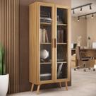 Armário de Escritório 68cm 2 Portas com Vidro Retrô Urban Multimóveis MP6039